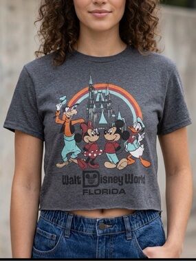 Disney Parks Walt Disney World Cropped Graphic Tee Size Small